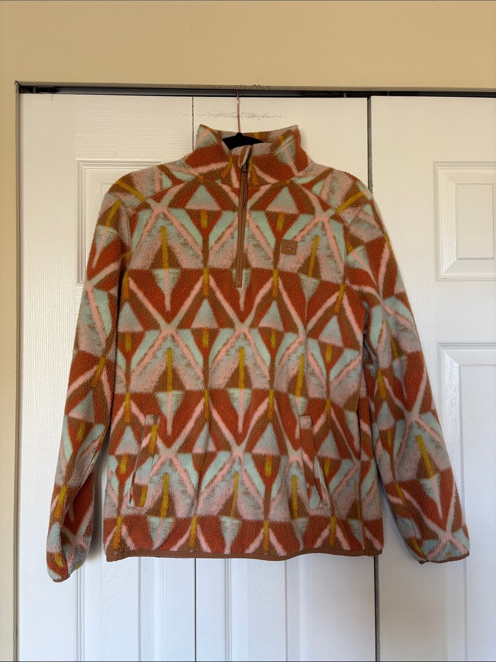 Billabong Adventure Division Southwest Aztec Pattern Quarter-Zip Fleece Size M